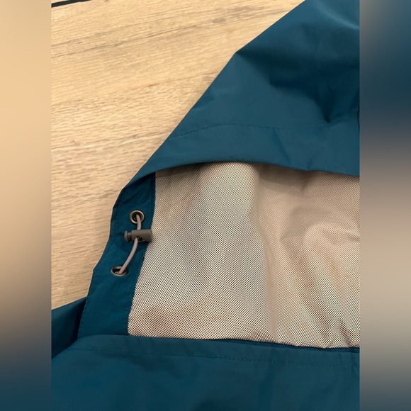 REI Rainier Rain Jacket Women's Large Teal Blue Nylon Peak 2.5L Hooded Full Zip - Picture 12 of 12